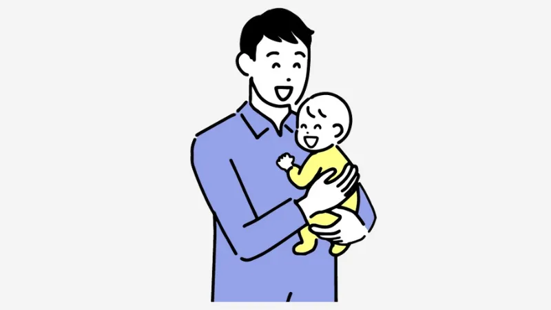 子どもを抱っこする男性